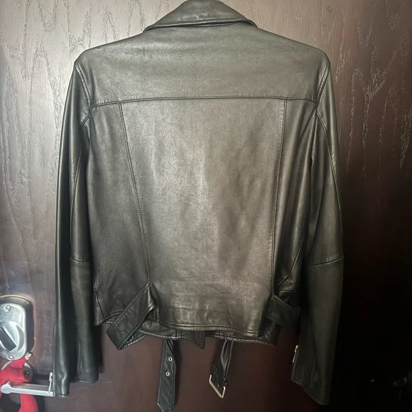 All Saints Balfern Black Leather Biker Jacket - Picture 3 of 8
